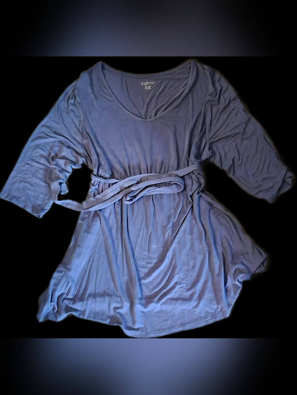 a:glow Blue V-Neck Belted Tunic